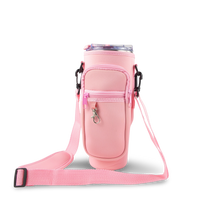 40oz Portable Tumbler Sleeve Bag w/ Strap & Hook - top view | tumbler handle accessory