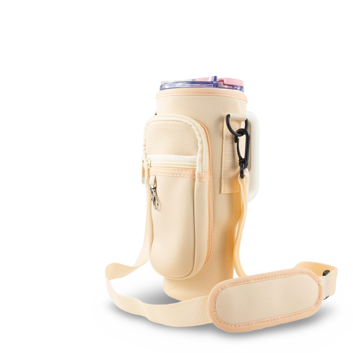 40oz Portable Tumbler Sleeve Bag w/ Strap & Hook - package view | tumbler handle accessory