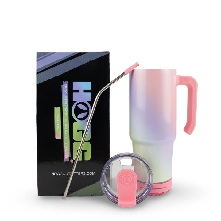 30oz Sublimatable Holographic Speaker Grippy Tumbler - Unicorn