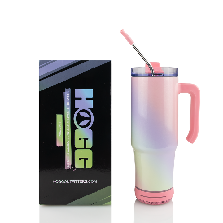 30oz Sublimatable Holographic Speaker Grippy Tumbler - Unicorn