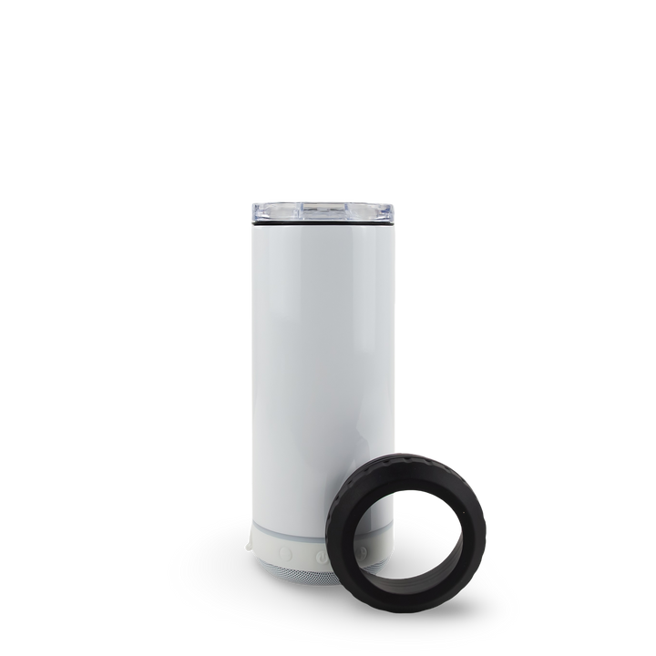 4 in 1 Sublimatable Speaker Can Cooler - White Speaker