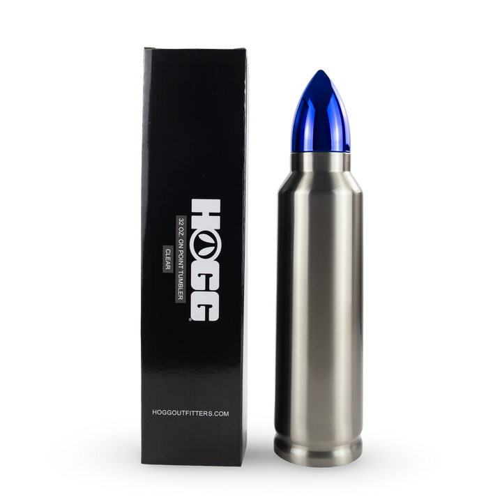 32oz Sublimatable Clear on Point Tumbler — Blue Lid