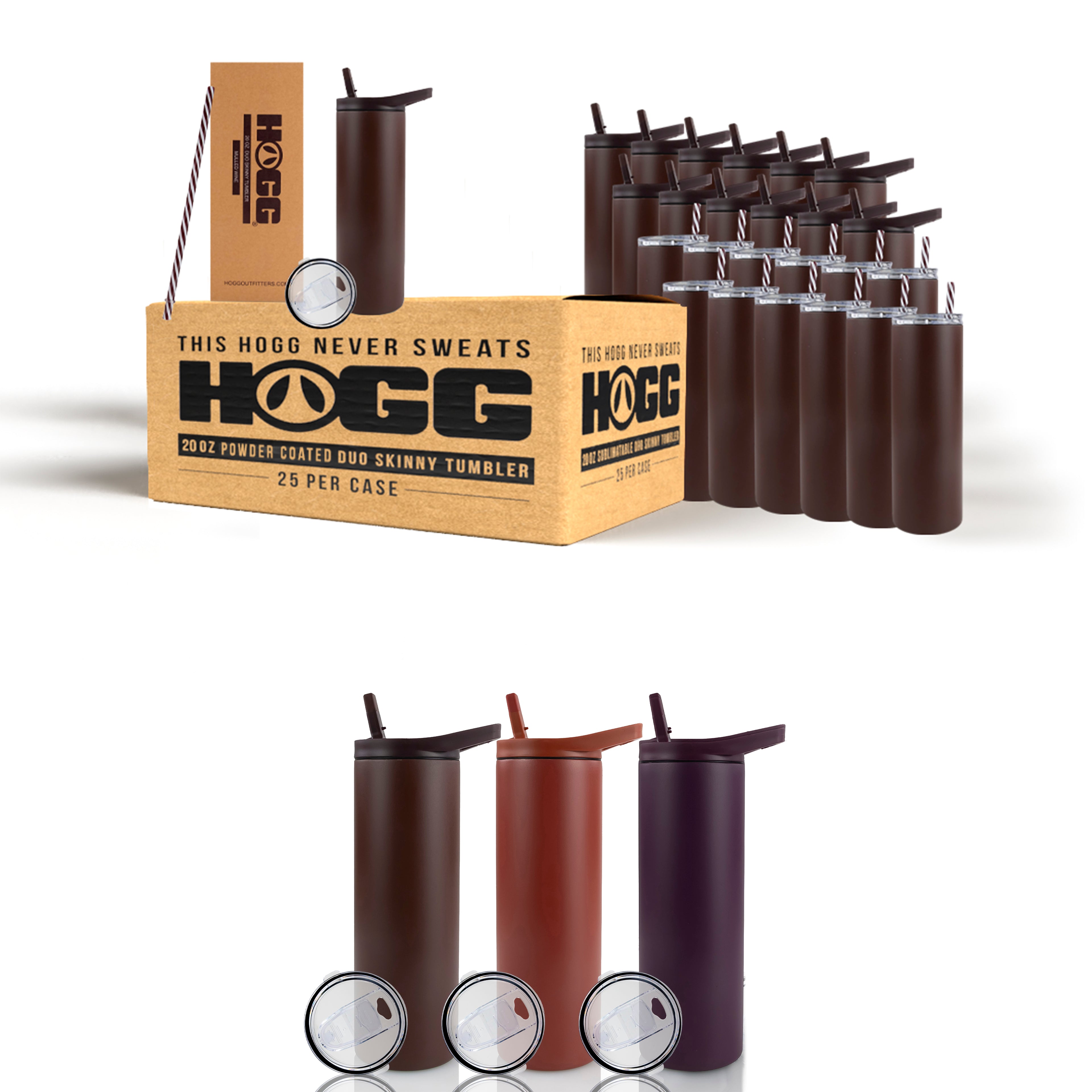 20oz Powder-Coated Duo Skinny Tumbler Case (25 Units)