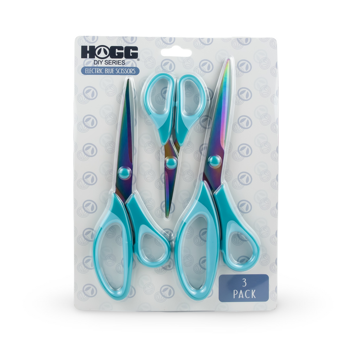 Electric Blue Crafting Scissors (3 Pack) - detail view | tumbler crafting tool