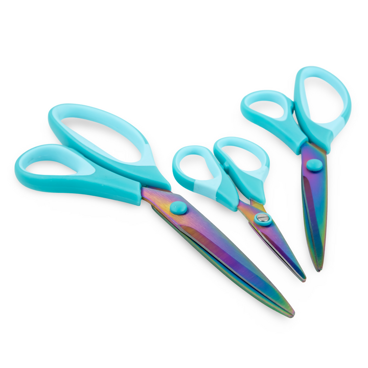 Electric Blue Crafting Scissors (3 Pack) - top view | tumbler crafting tool