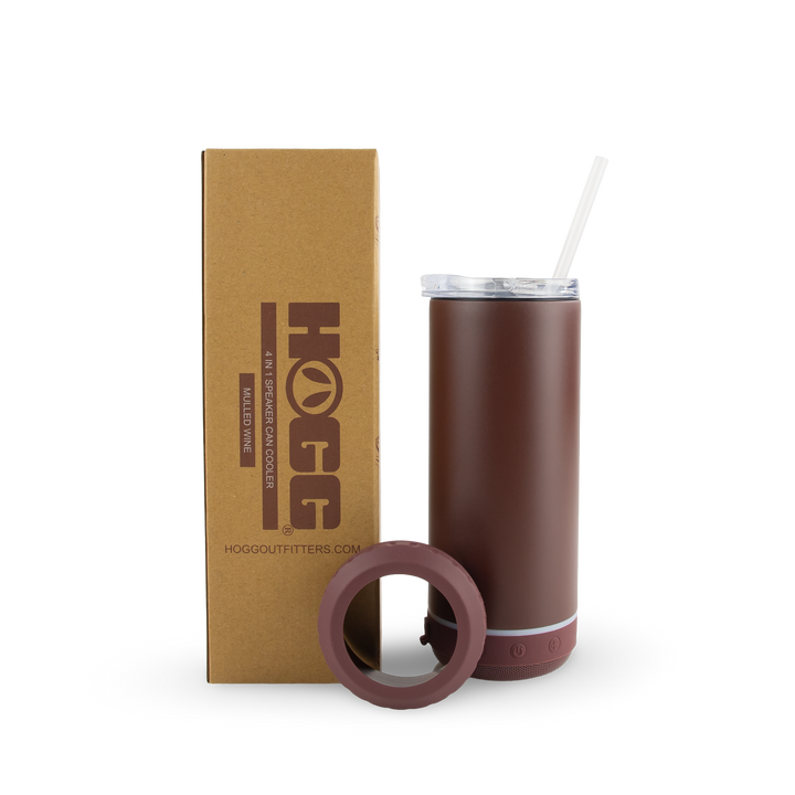 4 in 1 Powder Coated Can Cooler Speaker Case (25 Units) — Mulled Wine