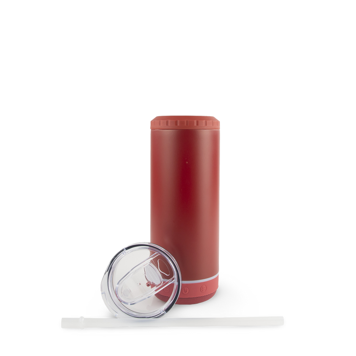 4 in 1 Powder Coated Can Cooler Speaker Case (25 Units) — Cranberry Spice