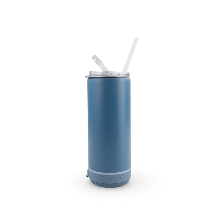 4 in 1 Powder Coated Can Cooler Speaker Case (25 Units) — Winter Sky