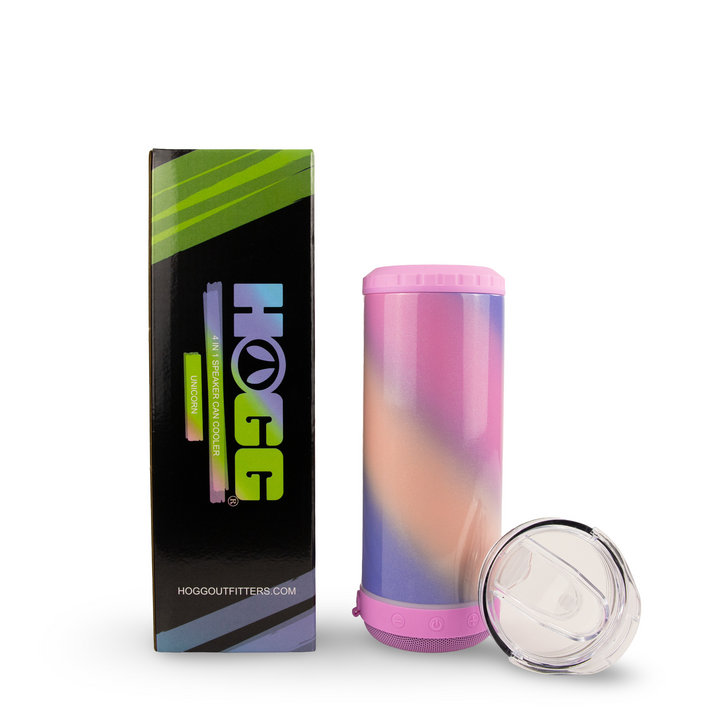 4 in 1 Sublimatable Holographic Speaker Can Cooler Case (25 Units) - Unicorn