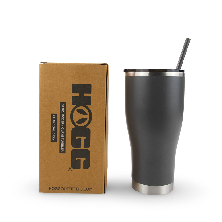 30oz Powder Coated Modern Curve Tumbler — Charcoal Gray