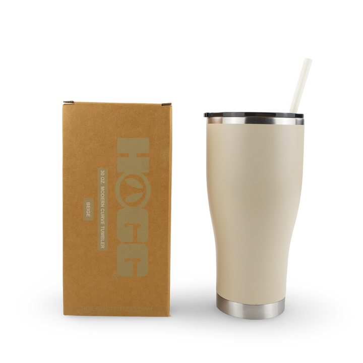 30oz Powder Coated Modern Curve Tumbler — Beige