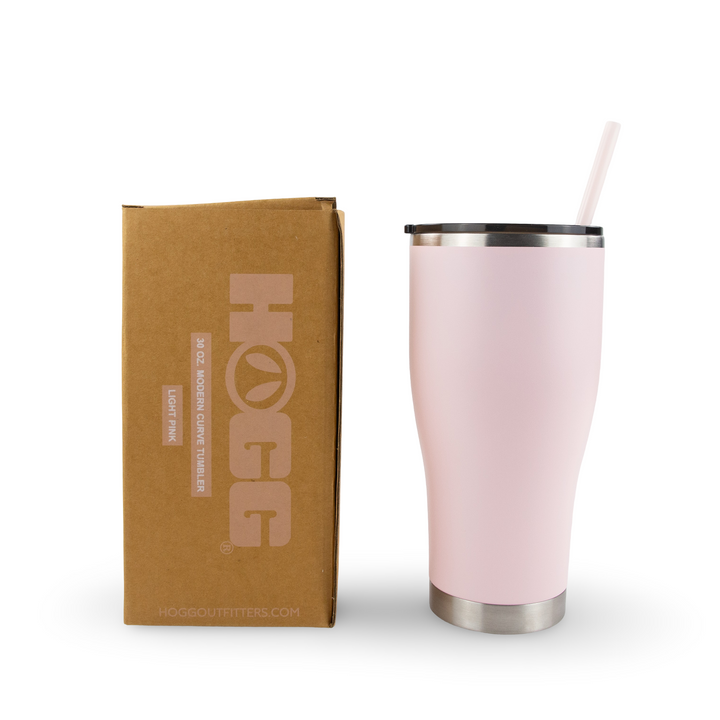 30oz Powder Coated Modern Curve Tumbler — Light Pink