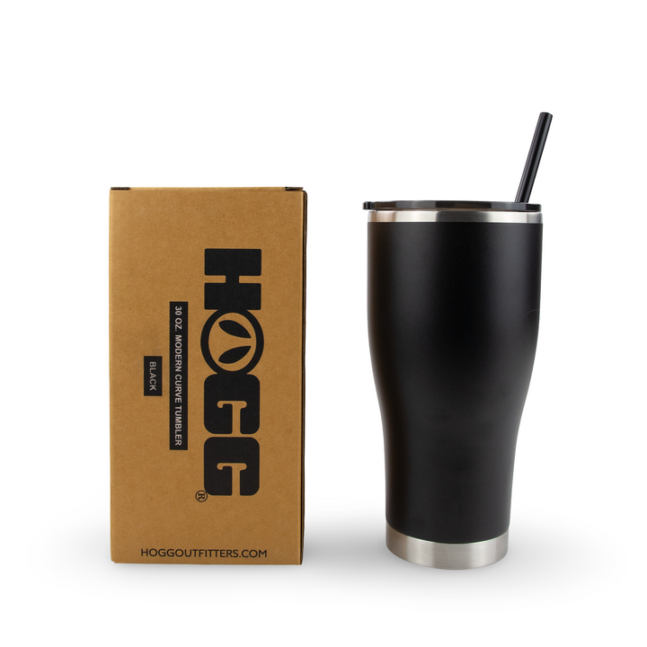 30oz Powder Coated Modern Curve Tumbler — Black