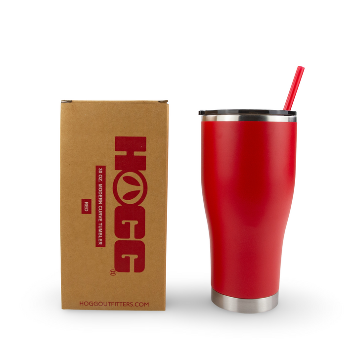 30oz Powder Coated Modern Curve Tumbler — Red