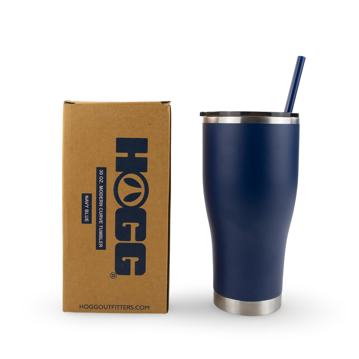 30oz Powder Coated Modern Curve Tumbler — Navy Blue