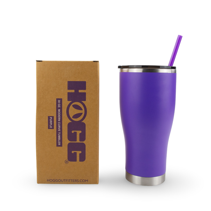 30oz Powder Coated Modern Curve Tumbler — Purple