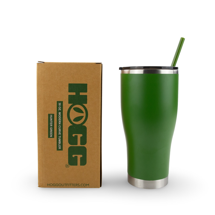 30oz Powder Coated Modern Curve Tumbler — Hunter Green
