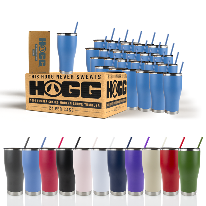 30oz Powder Coated Modern Curve Tumbler Case — Color Assortment