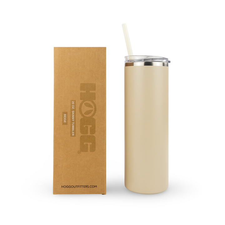 20oz Powder Coated Skinny Tumbler — Beige