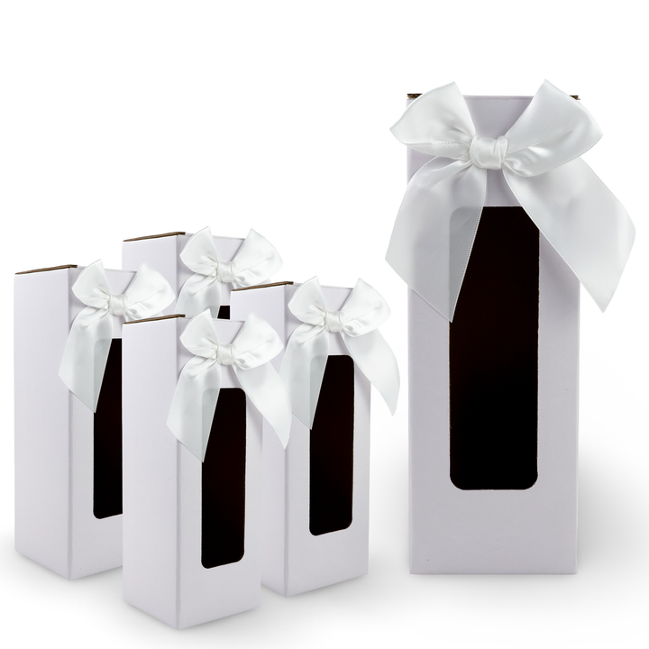 20oz Skinny Window Gift Box & Bow - 4 Pack - custom tumbler gift box for custom drinkware gifts and retail packaging