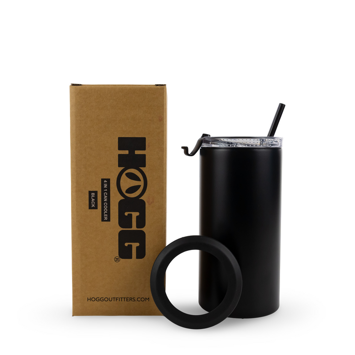 4 in 1 Powder Coated Can Cooler — Black