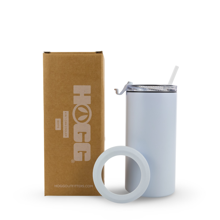 4 in 1 Powder Coated Can Cooler — White