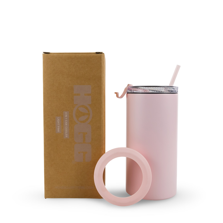 4 in 1 Powder Coated Can Cooler — Light Pink