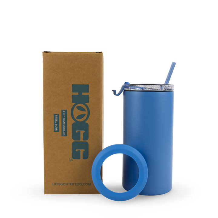 4 in 1 Powder Coated Can Cooler — Steel Blue