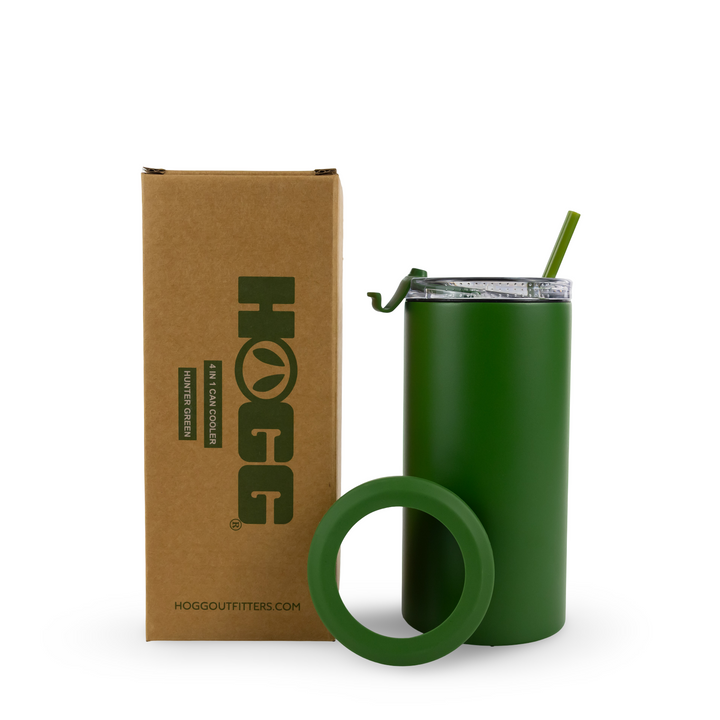 4 in 1 Powder Coated Can Cooler — Hunter Green