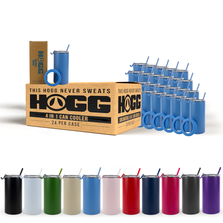 4 in 1 Powder Coated Can Cooler Case (24 Units) — Color Assortment