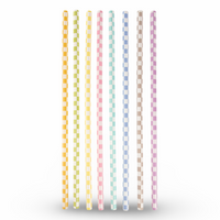 Daydream Club - 11" Checkered Straws (24 Pack) - bottom view | drinkware straw accessory