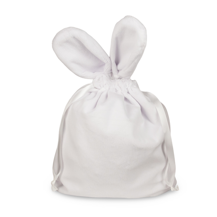 Sublimatable Bunny Drawstring Bag (4 Pack) - front view | sublimatable home decor blank