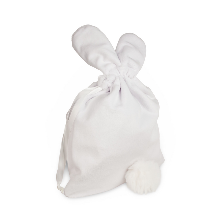 Sublimatable Bunny Drawstring Bag (4 Pack) - back view | sublimatable home decor blank