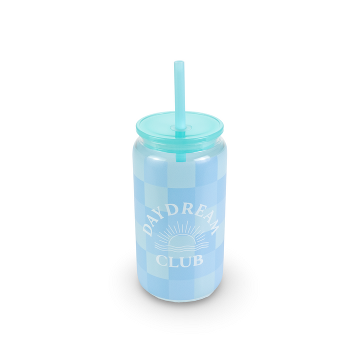Daydream Club - 16oz Glass Can Tumbler  — Coastal Checker