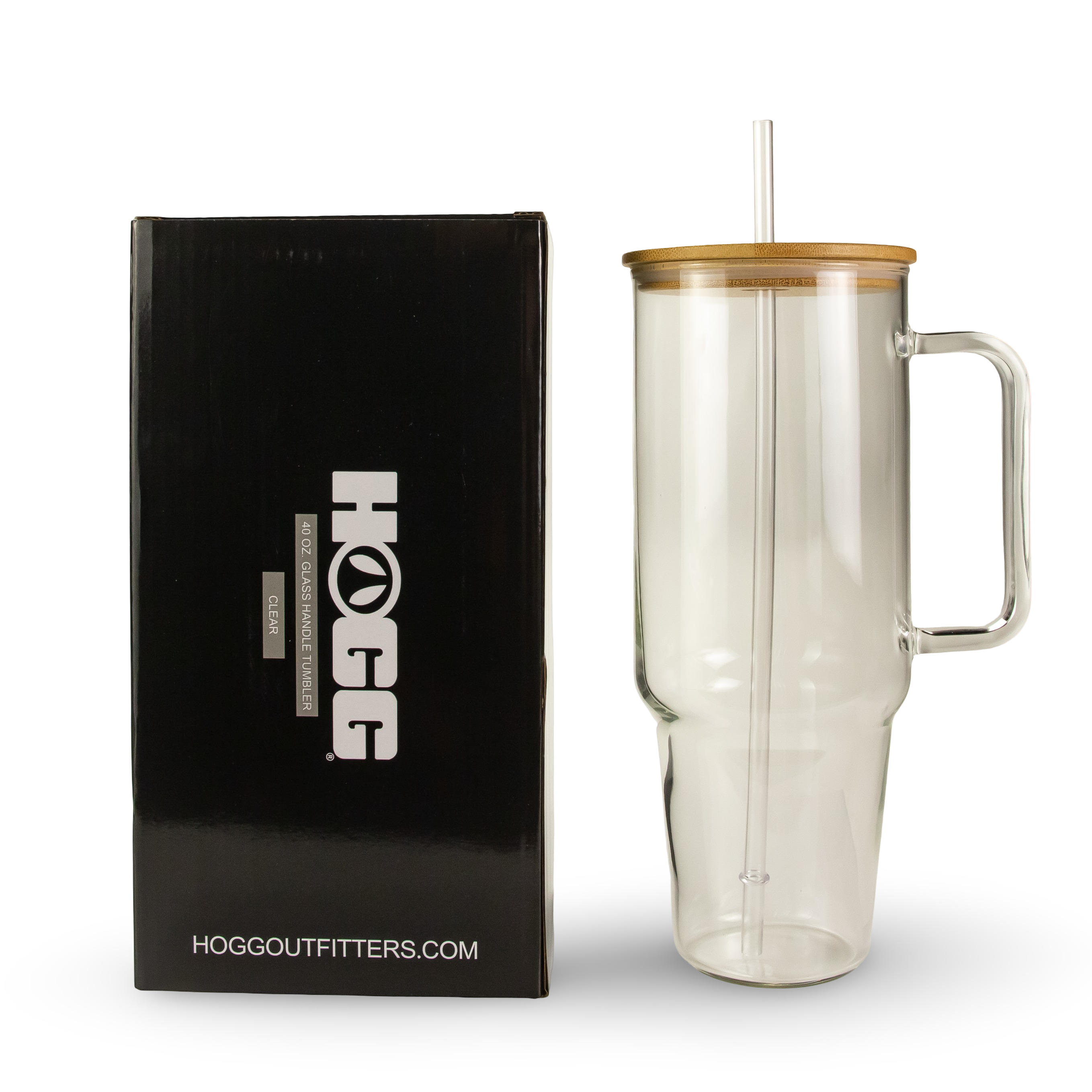 40oz SUBLIMATABLE CLEAR GLASS HANDLE TUMBLER