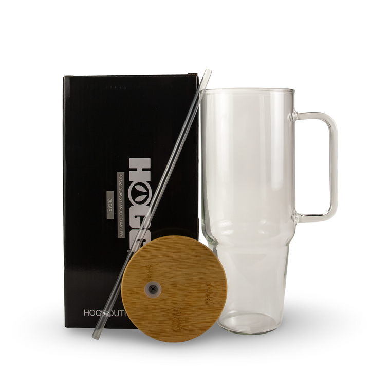 40oz Sublimatable Clear Glass Handle Tumbler Case (12 Units)