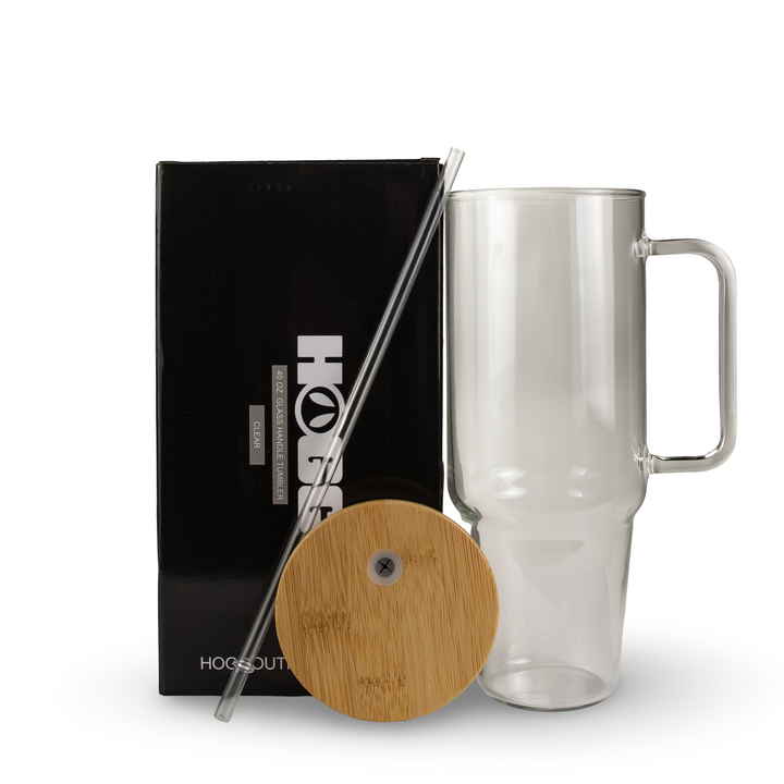 40oz Sublimatable Clear Glass Handle Tumbler Case (12 Units)