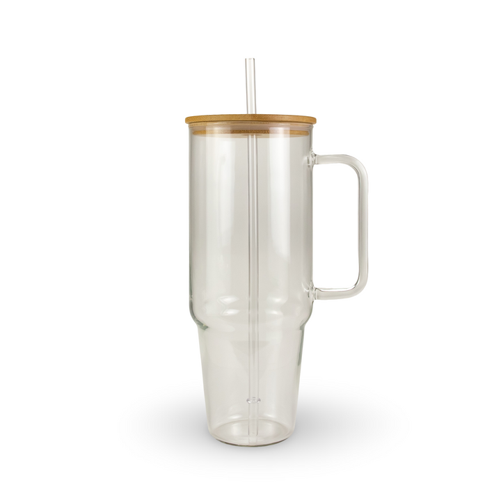 40oz Sublimatable Clear Glass Handle Tumbler Case (12 Units)