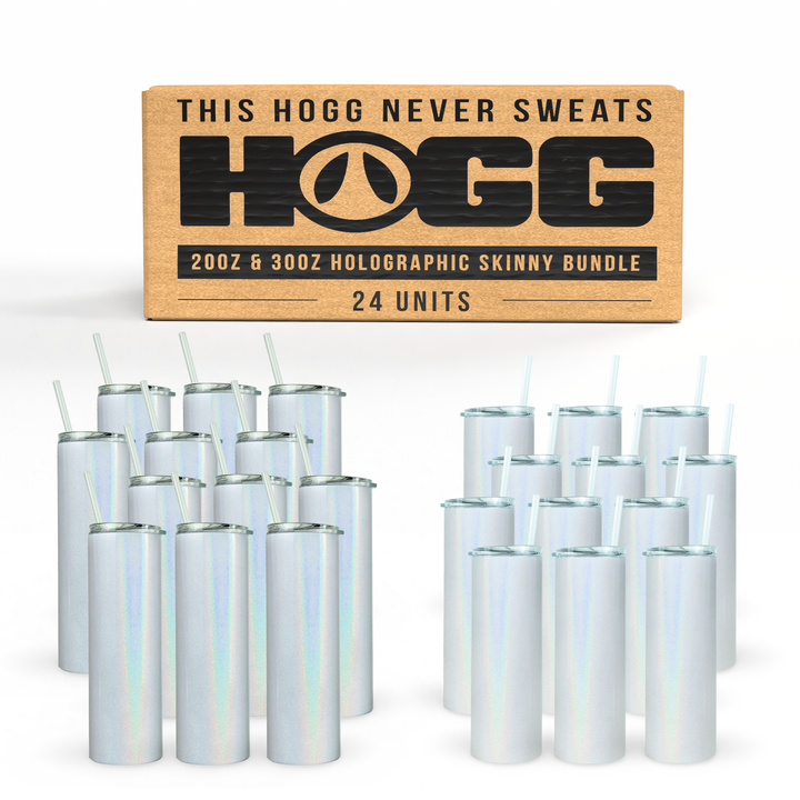 20oz & 30oz Sublimatable Holographic Skinny Bundle (24 Units)