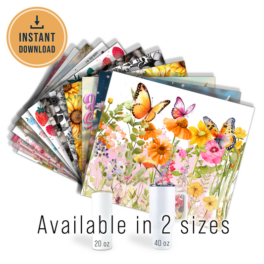 DIGITAL SUBLIMATION DESIGNS - SPRING BLOOM COLLECTION TUMBLER WRAPS