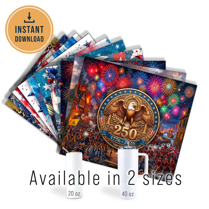 Digital Sublimation Designs - America 250 Tumbler Wraps
