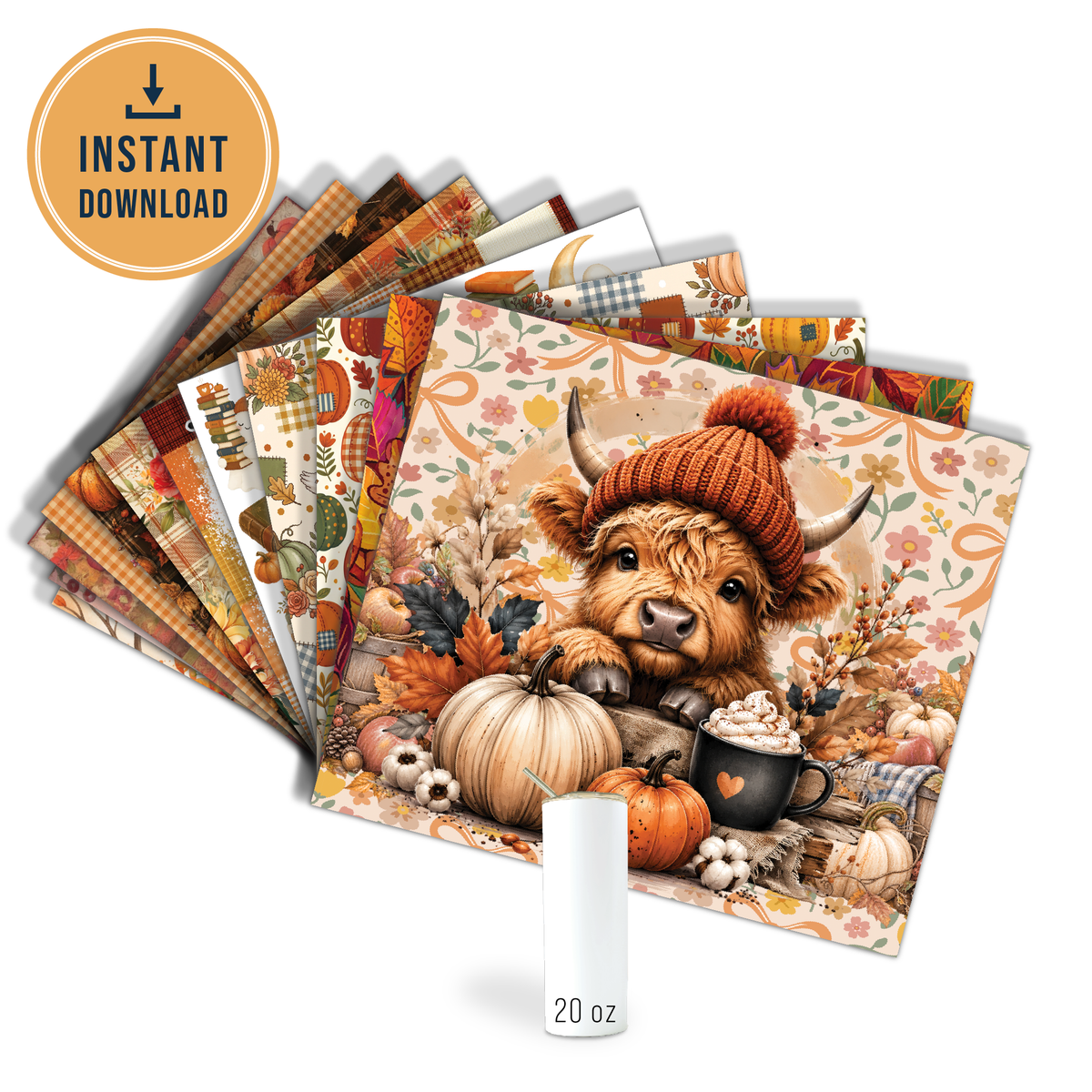Designs de sublimation numérique - 3 habillages de gobelet d'Halloween