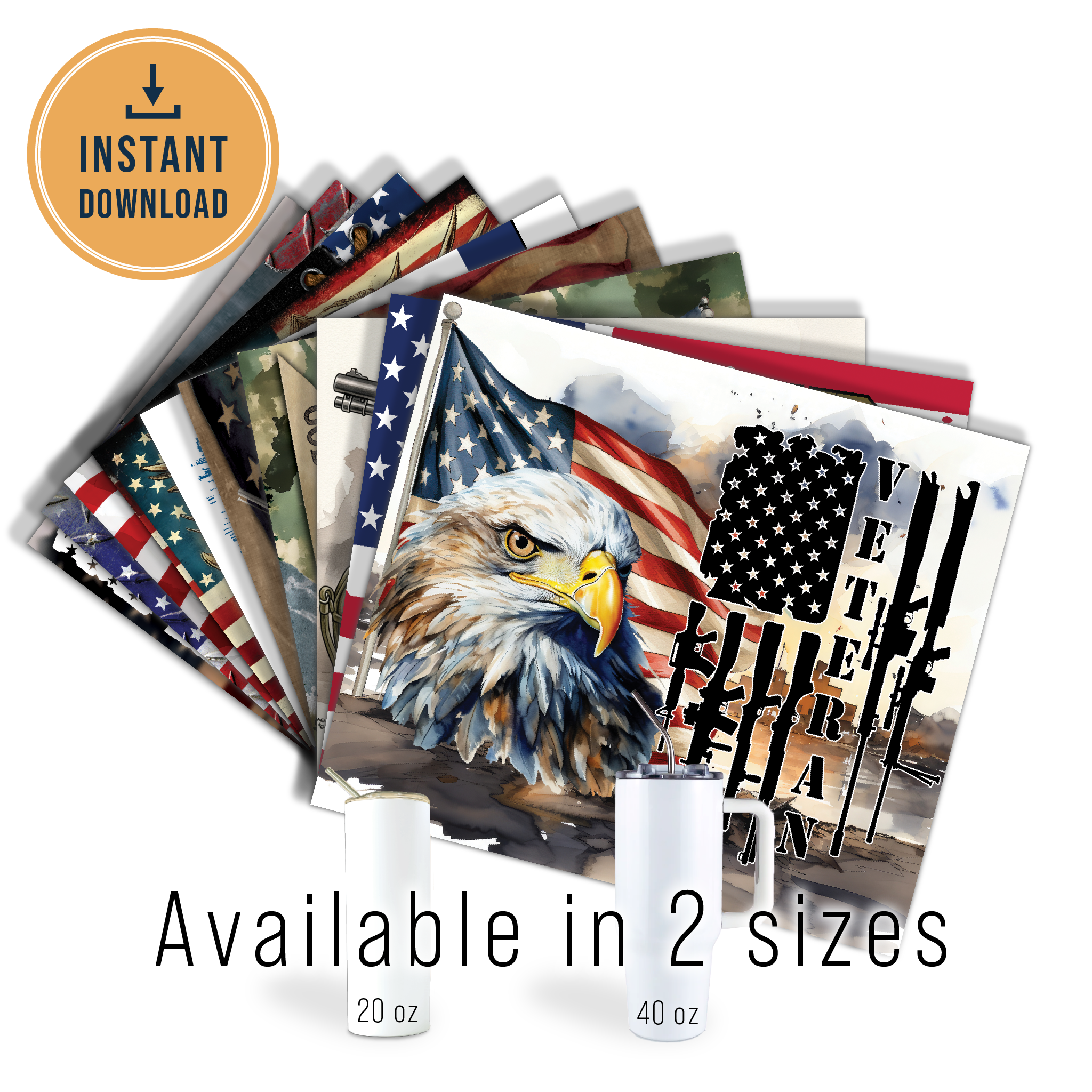DIGITAL SUBLIMATION DESIGNS - VETERAN'S DAY TUMBLER WRAPS