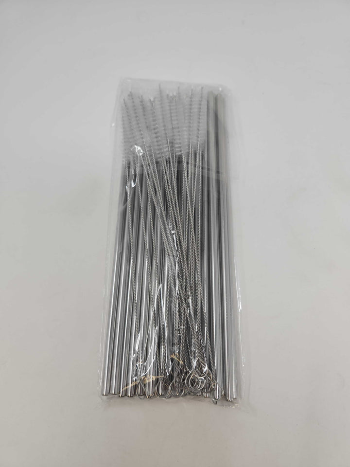 Hogg Stainless Steel Reusable Straws - 24 Pack + Cleaners - front view | drinkware straw accessory