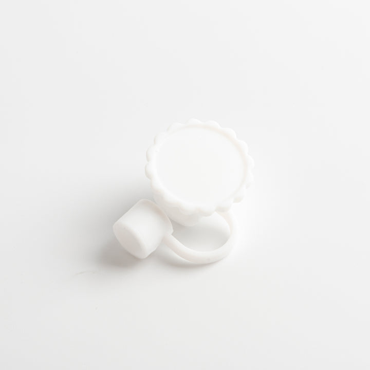 Sublimatable Floral Straw Cap - 12 Pack - white color option | drinkware straw accessory