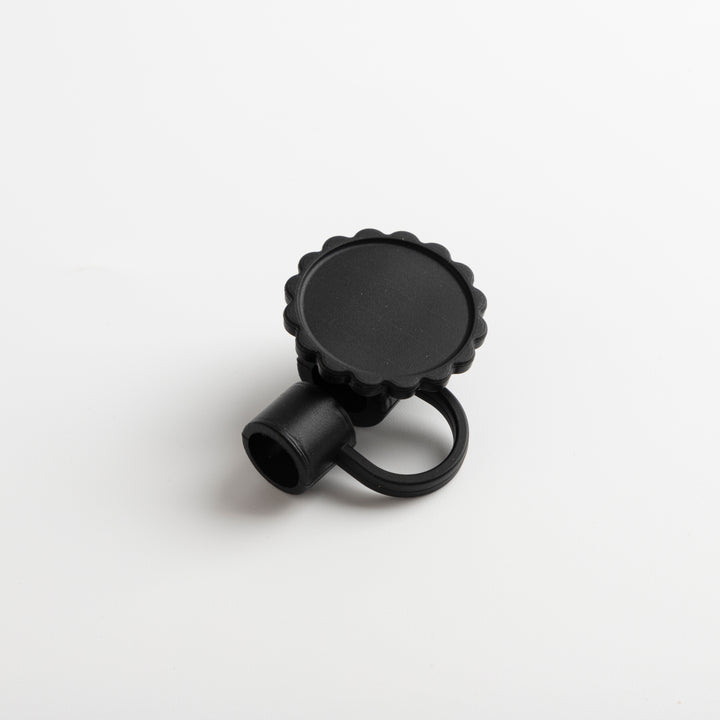 Sublimatable Floral Straw Cap - 12 Pack - black color option | drinkware straw accessory