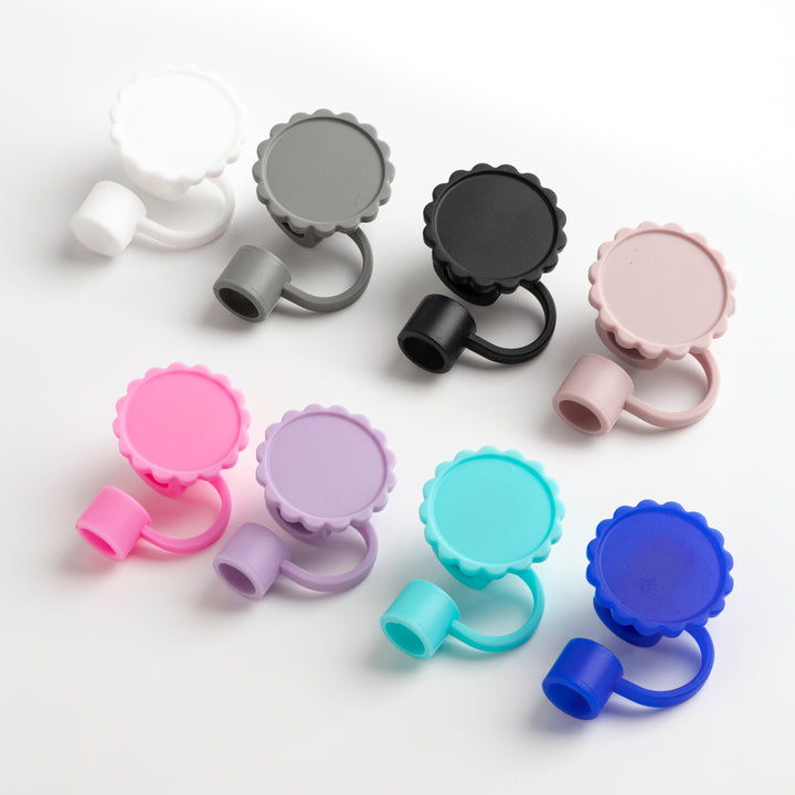 Sublimatable Floral Straw Cap - 12 Pack - drinkware straw accessory for tumbler businesses and personalized drinkware