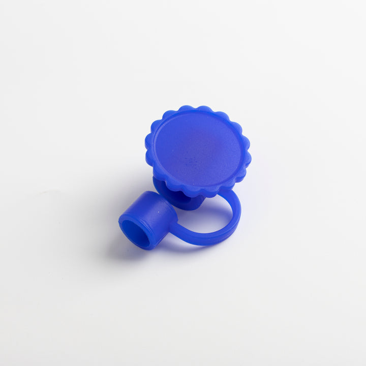 Sublimatable Floral Straw Cap - 12 Pack - blue color option | drinkware straw accessory