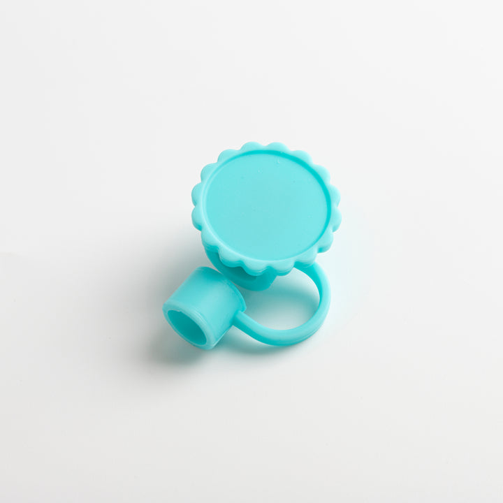 Sublimatable Floral Straw Cap - 12 Pack - teal color option | drinkware straw accessory