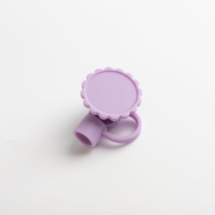 Sublimatable Floral Straw Cap - 12 Pack - purple color option | drinkware straw accessory